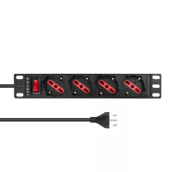 Toitejaotusseade Lanview LVR-2MIT-SW-IT4 1U Must 2 m kaabel
