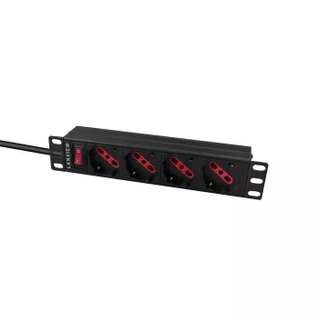 Toitejaotusseade Lanview LVR-2MIT-SW-IT4 1U Must 2 m kaabel