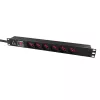 Toitejaotusseade Lanview LVR-2MIT-SW-IT6 1U Must 2m kaabel