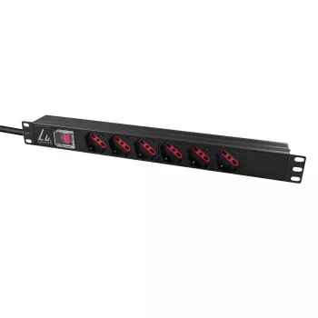 Toitejaotusseade Lanview LVR-2MIT-SW-IT6 1U Must 2m kaabel
