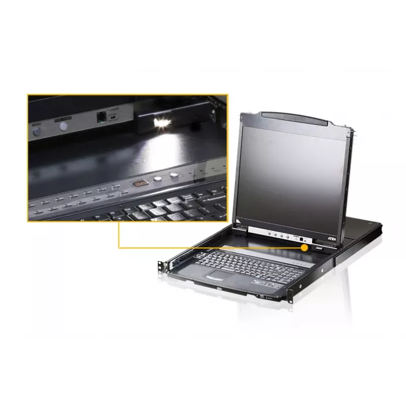 ATEN CL5800N raamkonsool 48,3 cm (19 tolli) 1280 x 1024 pikslit Metall Must 1U