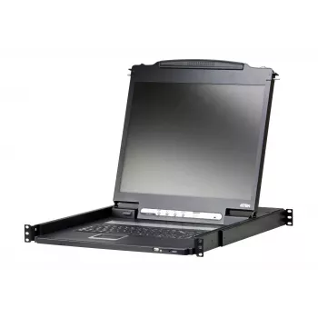 Rack-konsool 19 tolli ATEN CL3000N, 48,3 cm LCD 1280×1024, VGA, USB/PS/2 klaviatuur ja hiir, 1U, alumiinium must