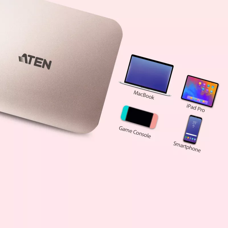 ATEN UH3235 USB-C 4K ülikompaktne minidokk toite läbilaskega