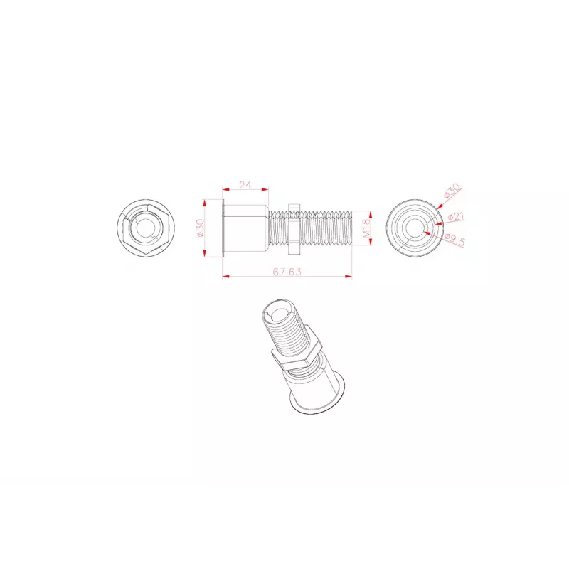 VivoLink VLDG24L-B lauakaabli läbiviik, must, suur, kuni 55 mm