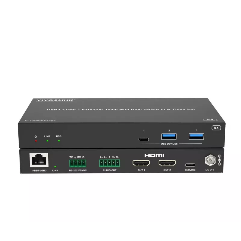 KVM-pikendaja Vivolink VLUSBCEXT2X2 USB 2.0 1920x1200 150m