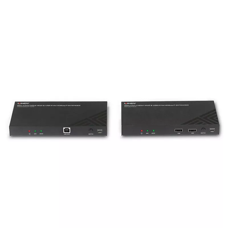 Lindy 100m Cat.6 HDMI 4K60, Audio, IR ja RS-232 HDBaseT KVM-pikendaja