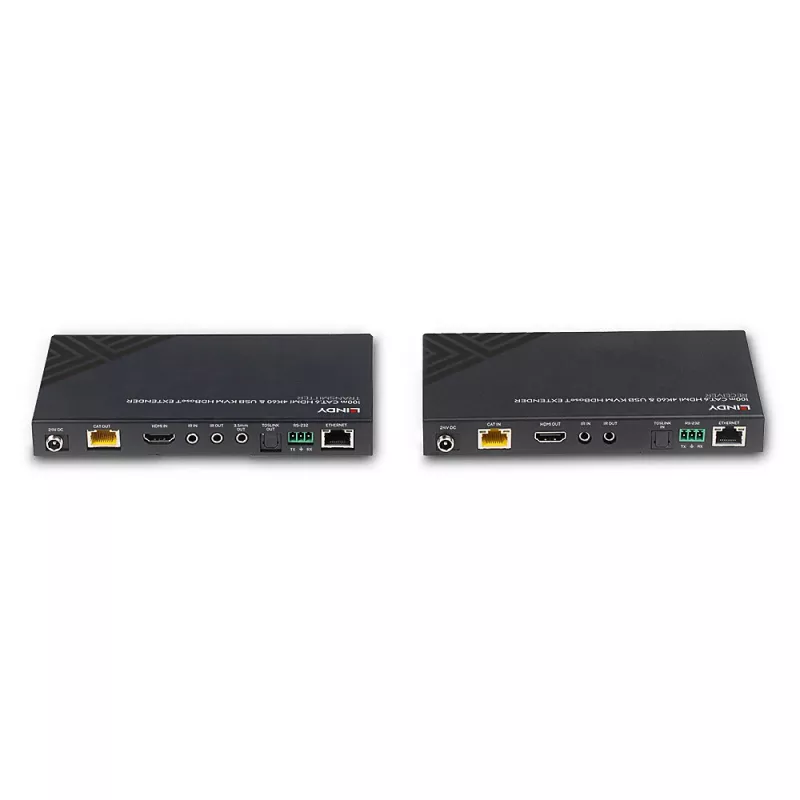 Lindy 100m Cat.6 HDMI 4K60, Audio, IR ja RS-232 HDBaseT KVM-pikendaja