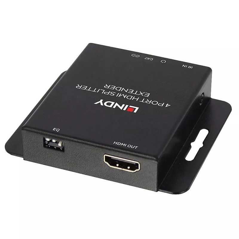 Saatja ja vastuvõtja Lindy 70m Cat.6 4 pordiga HDMI 4K30 ja IR jaoturipikendus koos läbiva väljundiga