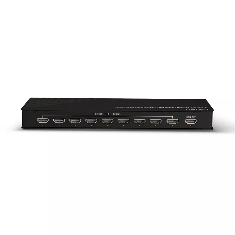 Lindy 9-pordiline HDMI 10.2G mitmevaate lüliti must 30 Hz