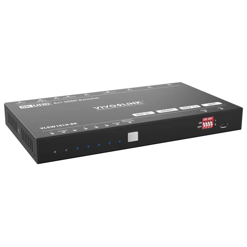 HDMI lüliti VivoLink VLSW141H-8K 4x1 — 8K@60Hz sisendivalija neljale HDMI-allikale