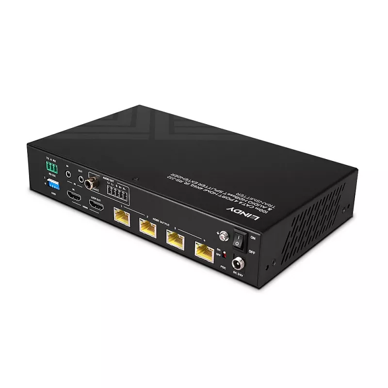 Lindy 100m Cat.6 4-pordiline HDMI 4K60 HDBT jaotur-pikendaja