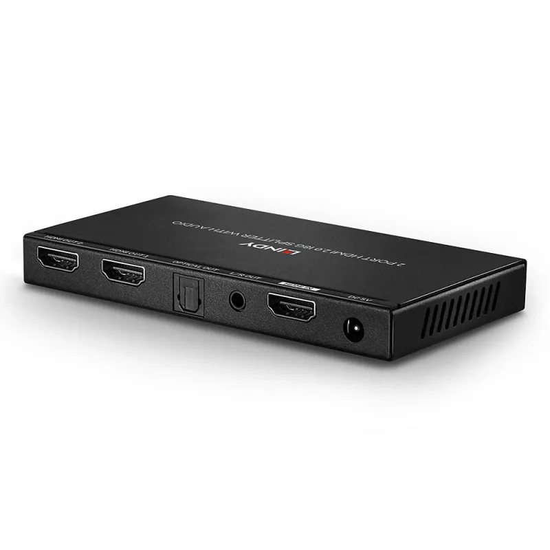 HDMI Splitter Lindy 2 Port HDMI 18G Splitter with Audio and Downscaling