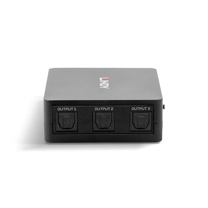 Lindy 3-pordiline optiline (TosLink) helijaotur, must, 1x TosLink, 3x TosLink, isane, isane, CE, FCC, REACH