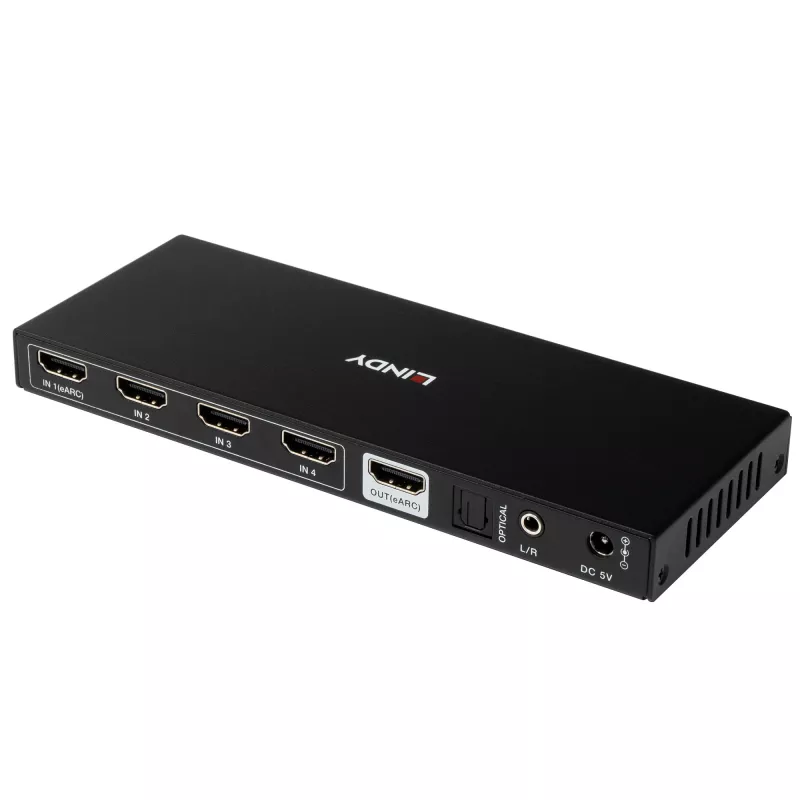 Lindy 4-pordiline HDMI 8K60 lüliti eARC-iga HDMI USB A USB C