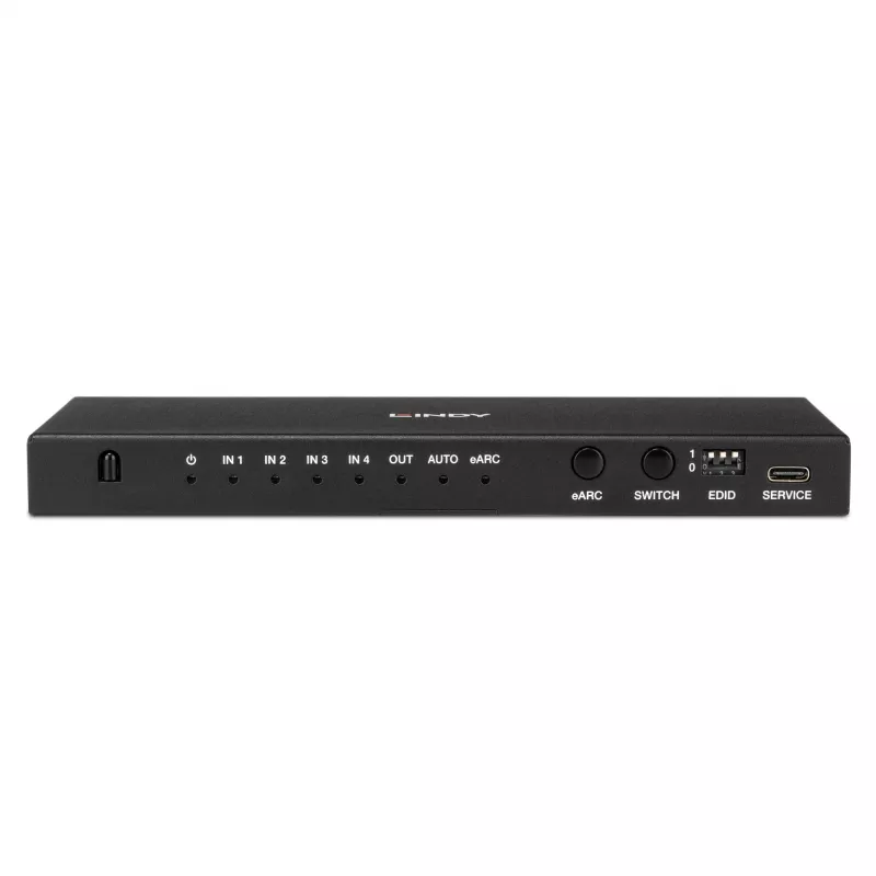 Lindy 4-pordiline HDMI 8K60 lüliti eARC-iga HDMI USB A USB C
