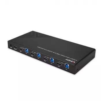 Lindy 4-pordiline HDMI 4K60, USB 3.0 ja heli KVM-lüliti