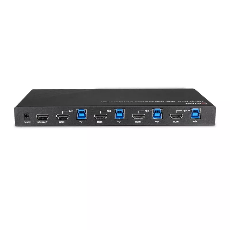 Lindy 4-pordiline HDMI 4K60, USB 3.0 ja heli KVM-lüliti