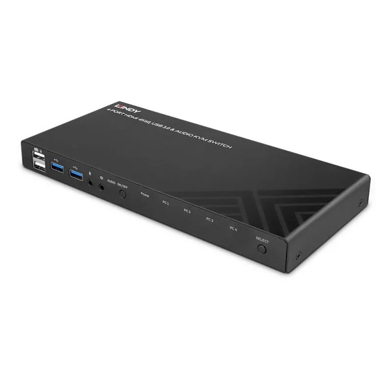 Lindy 4-pordiline HDMI 4K60, USB 3.0 ja heli KVM-lüliti