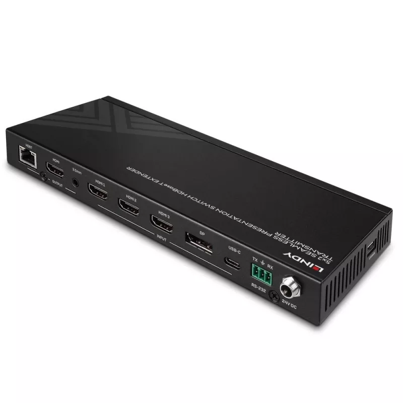 AV-saatja Lindy 5 pordiga sujuva esitluse kommutaator HDBaseT pikendaja 3840 x 2160 pikslit