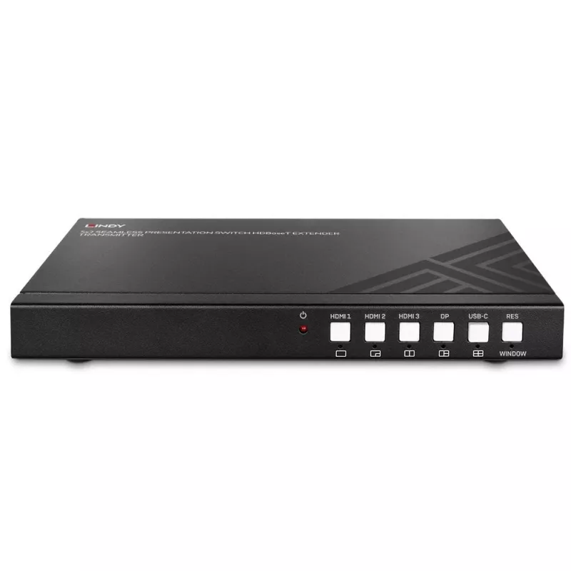 AV-saatja Lindy 5 pordiga sujuva esitluse kommutaator HDBaseT pikendaja 3840 x 2160 pikslit