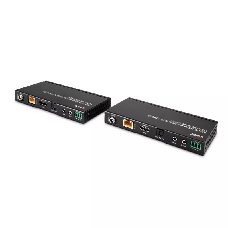 Lindy 70m Cat.6 HDMI 4K60, Audio, IR ja RS-232 HDBaseT pikendaja ARC-ga