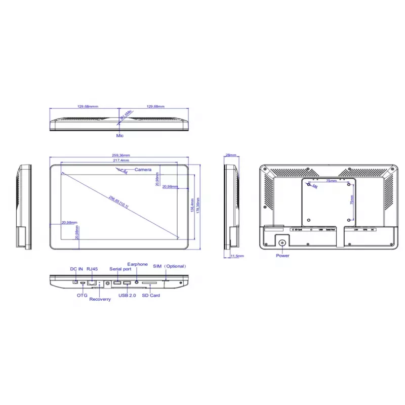 Display Loop24 10.1 inch LM-1052T/1056T LED POE Touch