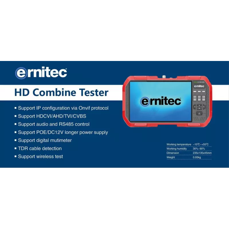 Ernitec 0070-24107-TESTER seiremonitor CCTV testmonitor 17,8 cm (7 tolli) 1920 x 1200 pikslit