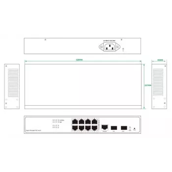 Võrgukommutaator Ernitec ELECTRA-M08-1GB-150W 8 porti 1GB 150W