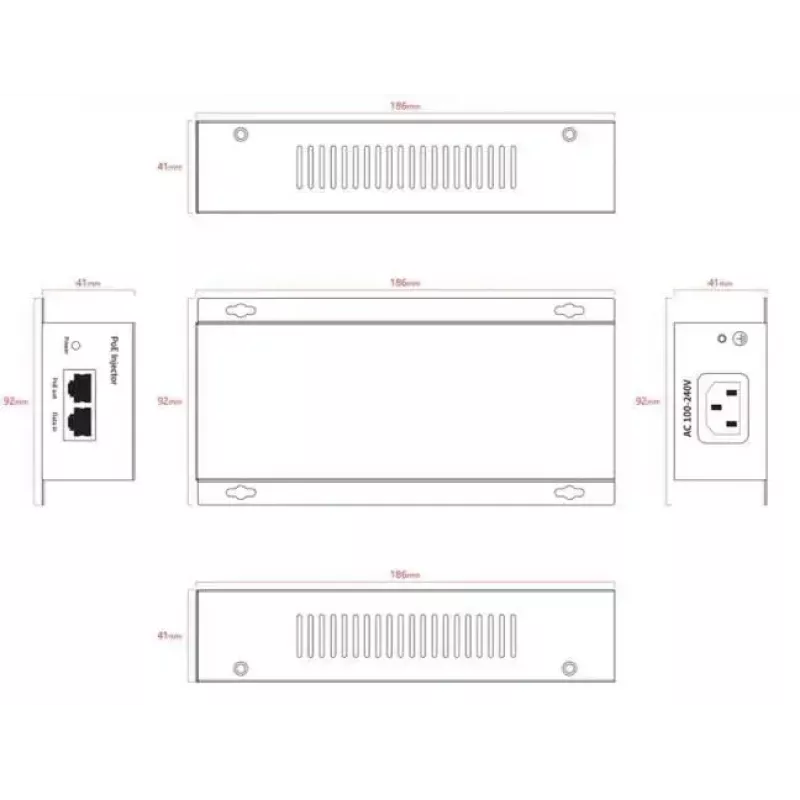 PoE adapter Ernitec ELECTRA-POE-10GB-90W 10Gbps 90W