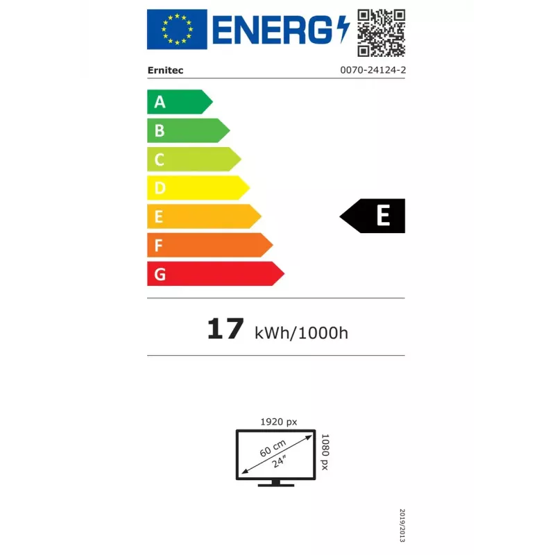 Ernitec 0070-24124-2 arvutimonitor 61 cm (24 tolli) 1920 x 1080 pikslit Full HD LED Must