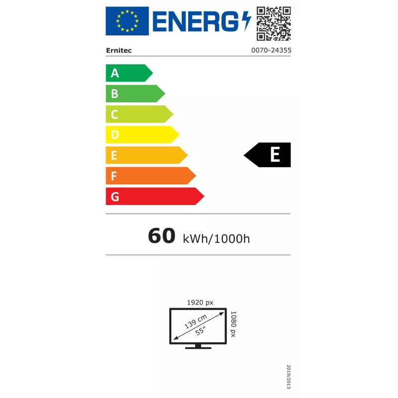 Ernitec 0070-24355 Signage Display digitaalsildistuse lameekraan 139,7 cm (55 tolli) LCD 4K Ultra HD must