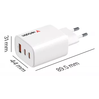 Verbatim Essentials GaN laadija 65W EL-pistik Valge, siseruumides, AC, 20 V, valge