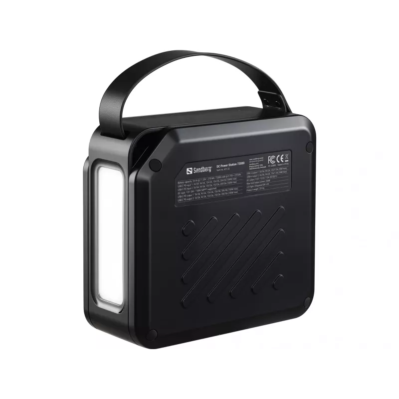 Kaasaskantav alalisvoolu elektrijaam SANDBERG Sandberg DC Power Station 72000 — LMFP 72 000 mAh, DC ja USB-C sisend, must