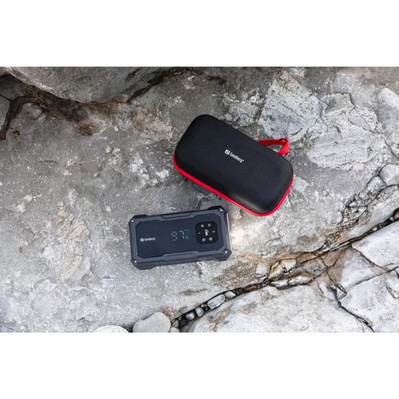 Kaasaskantav käivitusseade ja rehvipump SANDBERG Sandberg Car Jumpstarter TirePump 10000 — 800 A käivitusvool, 2 A väljund, 5 V USB
