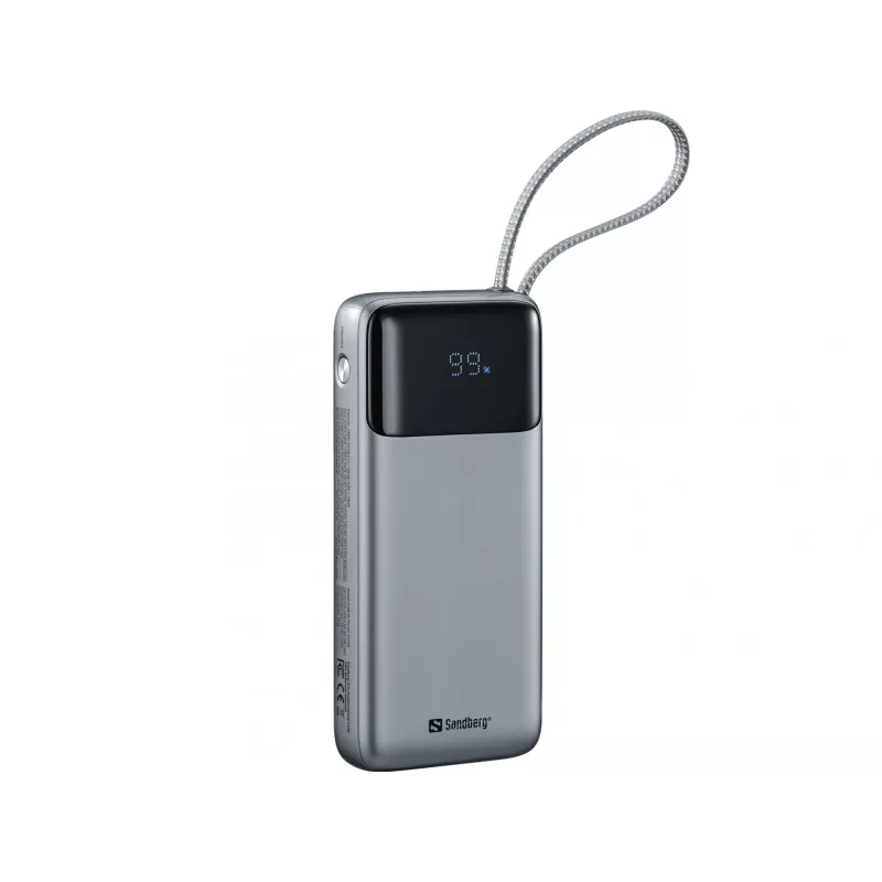 Akupank SANDBERG All-in1 Powerbank 20000 PD 67W — 20000 mAh LiPo, 1×USB-A, 1×USB-C, 15W väljund, must/hall