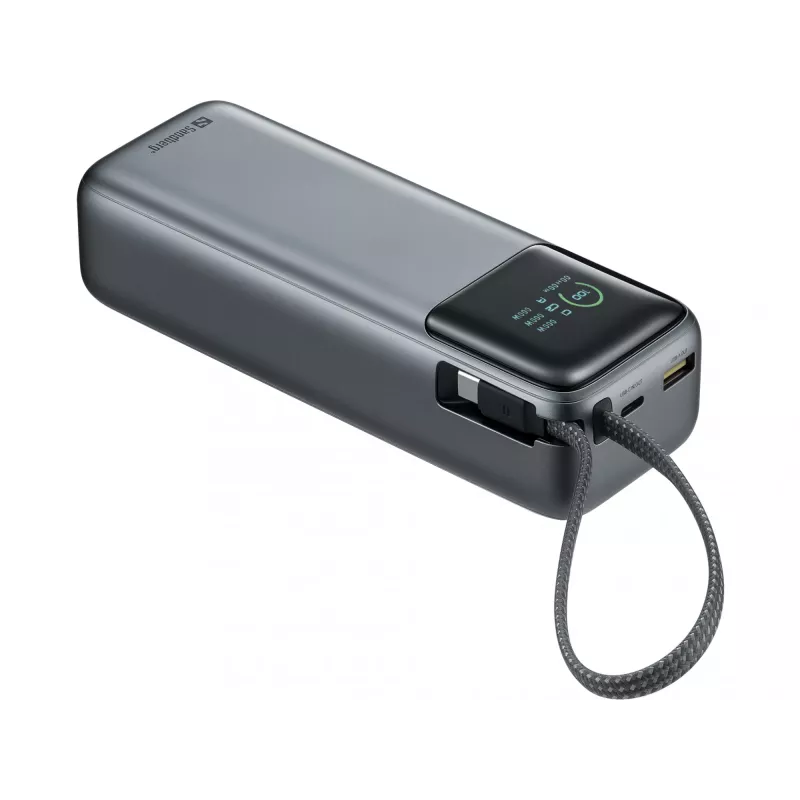 Kaasaskantav akupank SANDBERG All-in1 Powerbank 20000 PD 130W — 20000 mAh, LiPo, USB-A 1x, USB-C 1x, 130 W, must/hall