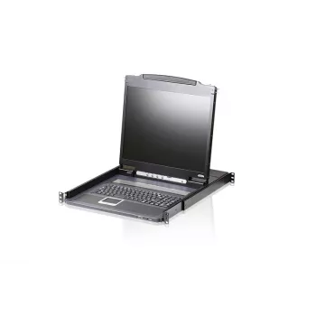 Rack-konsool ATEN CL3000N 19 tolli (48,3 cm) LCD 1280x1024 VGA USB/PS/2 Šveitsi QWERTZ 1U Alumiinium Must