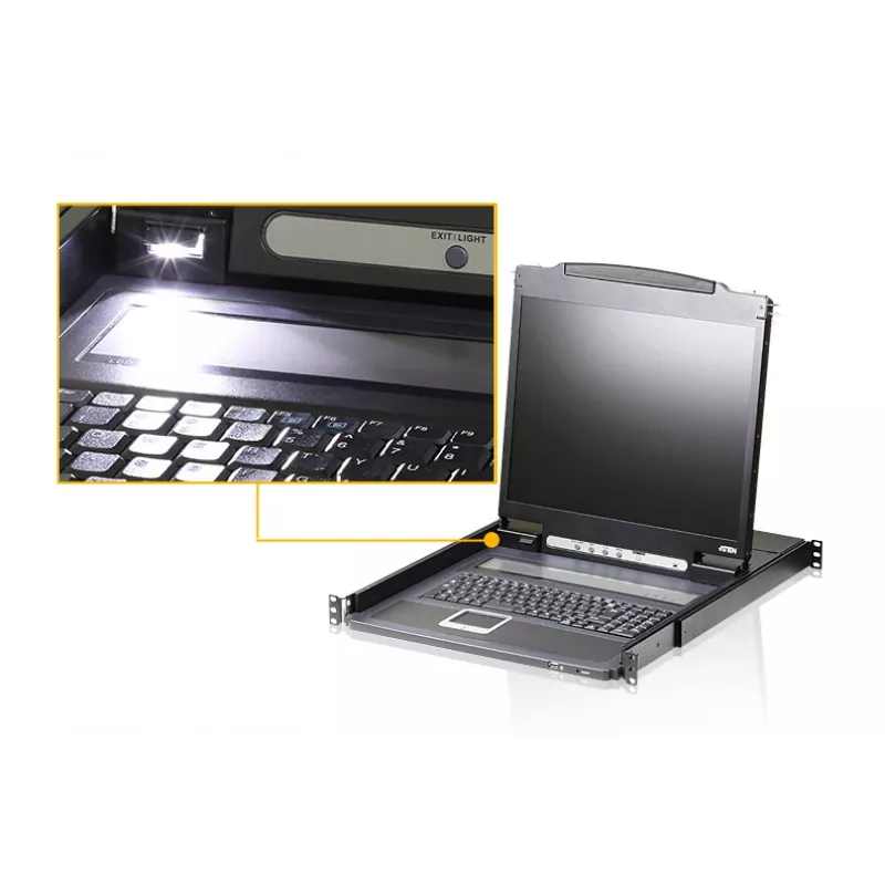 ATEN CL3000N raamkonsool 48,3 cm (19 tolli) 1280 x 1024 pikslit Alumiinium Must 1U