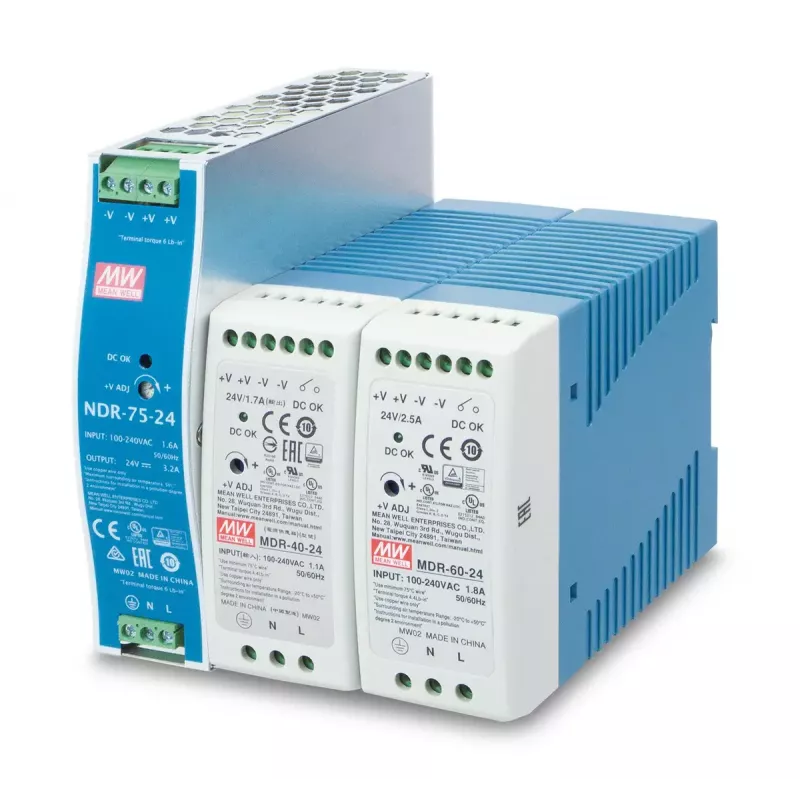 Toiteplokk PLANET PWR-40-24, 40 W, 24 V väljund, 100–240 V AC sisend, passiivjahutus, LED olek