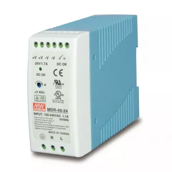 Toiteplokk PLANET PWR-40-24, 40 W, 24 V väljund, 100–240 V AC sisend, passiivjahutus, LED olek