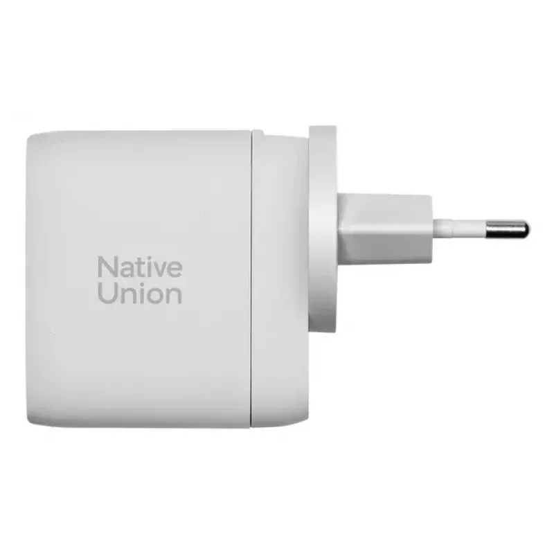 Fast GaN laadija Native Union Fast Gan Charger Pd 67W valge rahvusvaheline 2C1A USB‑C 2 porti 67W AC 100–240V kaitse ülevoolu ülepinge ülekuumenemise eest