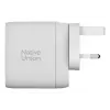Fast GaN laadija Native Union Fast Gan Charger Pd 67W valge rahvusvaheline 2C1A USB‑C 2 porti 67W AC 100–240V kaitse ülevoolu ülepinge ülekuumenemise eest