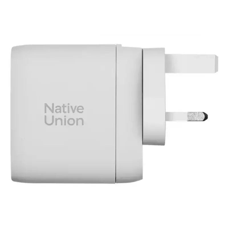 Fast GaN laadija Native Union Fast Gan Charger Pd 67W valge rahvusvaheline 2C1A USB‑C 2 porti 67W AC 100–240V kaitse ülevoolu ülepinge ülekuumenemise eest