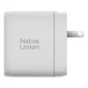 Fast GaN laadija Native Union Fast Gan Charger Pd 67W valge rahvusvaheline 2C1A USB‑C 2 porti 67W AC 100–240V kaitse ülevoolu ülepinge ülekuumenemise eest