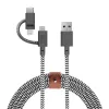 USB 2.0 andmekaabel Native Union BELT-ULC-ZEB-NP 2 m USB A to USB‑C / Micro‑USB B / Lightning Must Valge