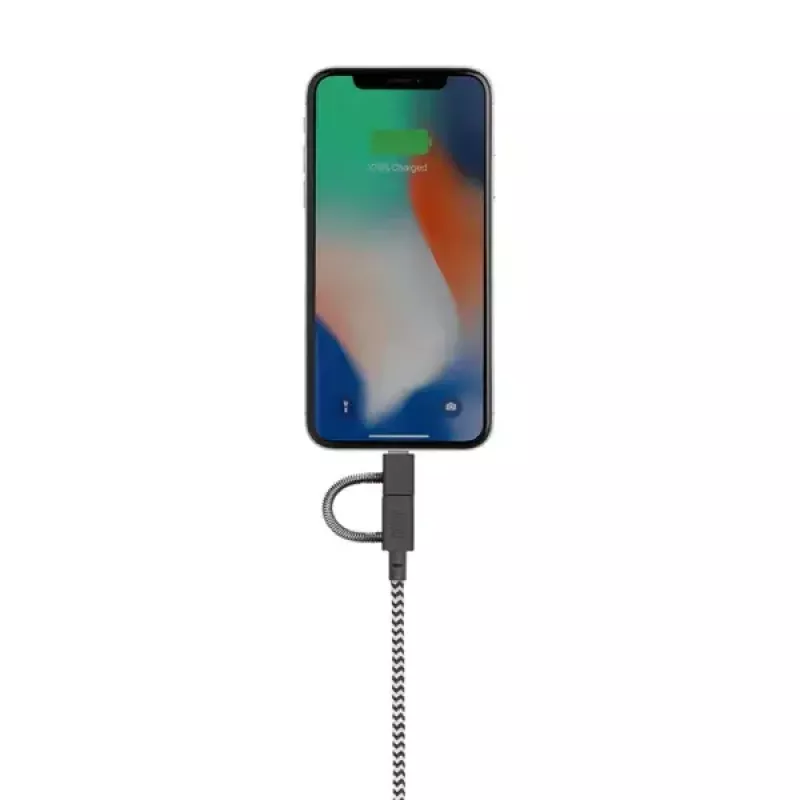 USB 2.0 andmekaabel Native Union BELT-ULC-ZEB-NP 2 m USB A to USB‑C / Micro‑USB B / Lightning Must Valge