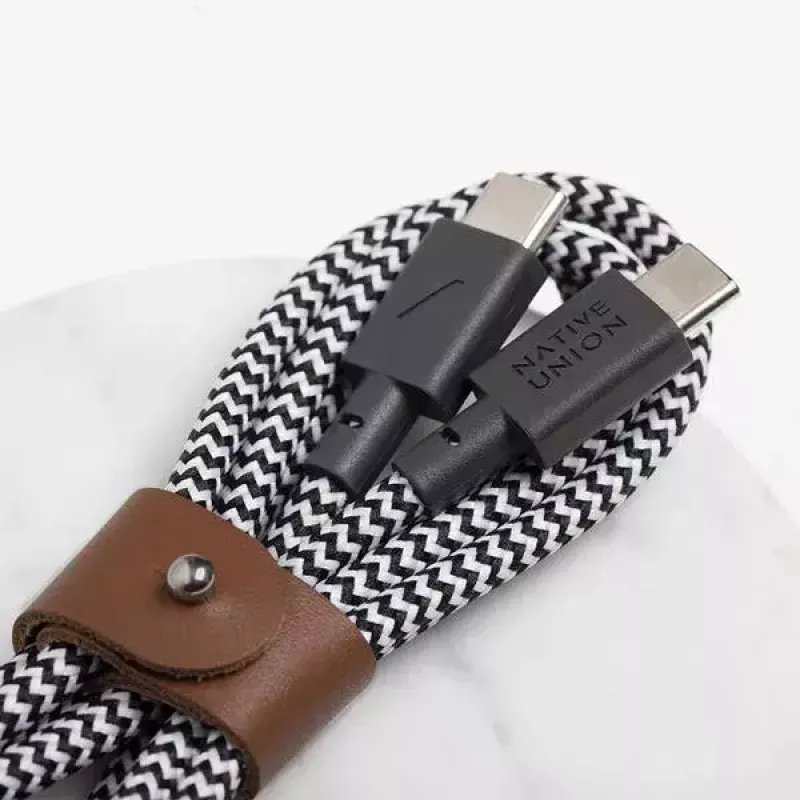 USB-C kaabel Native Union BELT-C-ZEB-2-NP 1,2 m USB-C USB-C-le must/valge