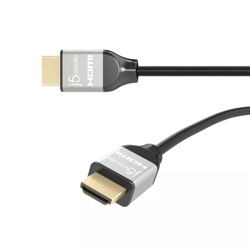 j5create JDC52 Ultra HD 4K HDMI™ kaabel, must ja hall, 2 m