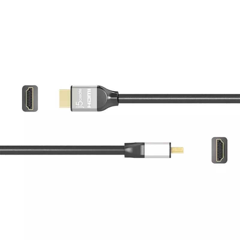 j5create JDC52 Ultra HD 4K HDMI™ kaabel, must ja hall, 2 m
