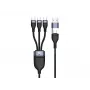Conceptronic ETTA06B15C 3-ühes 100W kiirlaadimisandmekaabel 1,5M, kolmekordne USB-C, USB 2.0, E-Mark